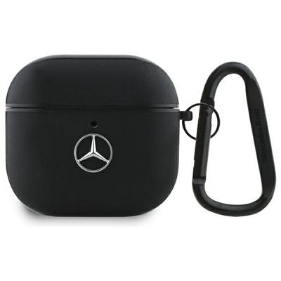 Mercedes Mea4Cslbk Airpods 4 Cover       Black/Black Leather Metal Logo