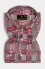Cordovan Maroon with Gossamer Green Checkered Dobby Textured Premium Giza Cotton Shirt