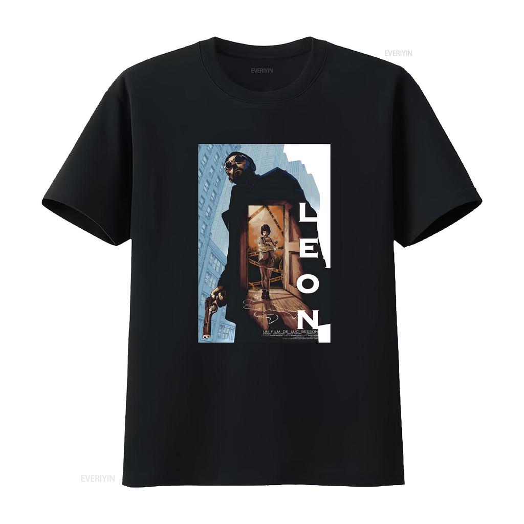Leon The Professional Jean Reno Film T Shirt Baggy Boyfriend 2185 Vintage Washed Versatile Homme Casual Streetwear Fashion