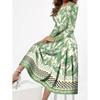 This Year's New Style Elegant Plus Size Floral Print Long Dress for Women - Round Neck, Machine Washable, Opaque - Perfect Choic