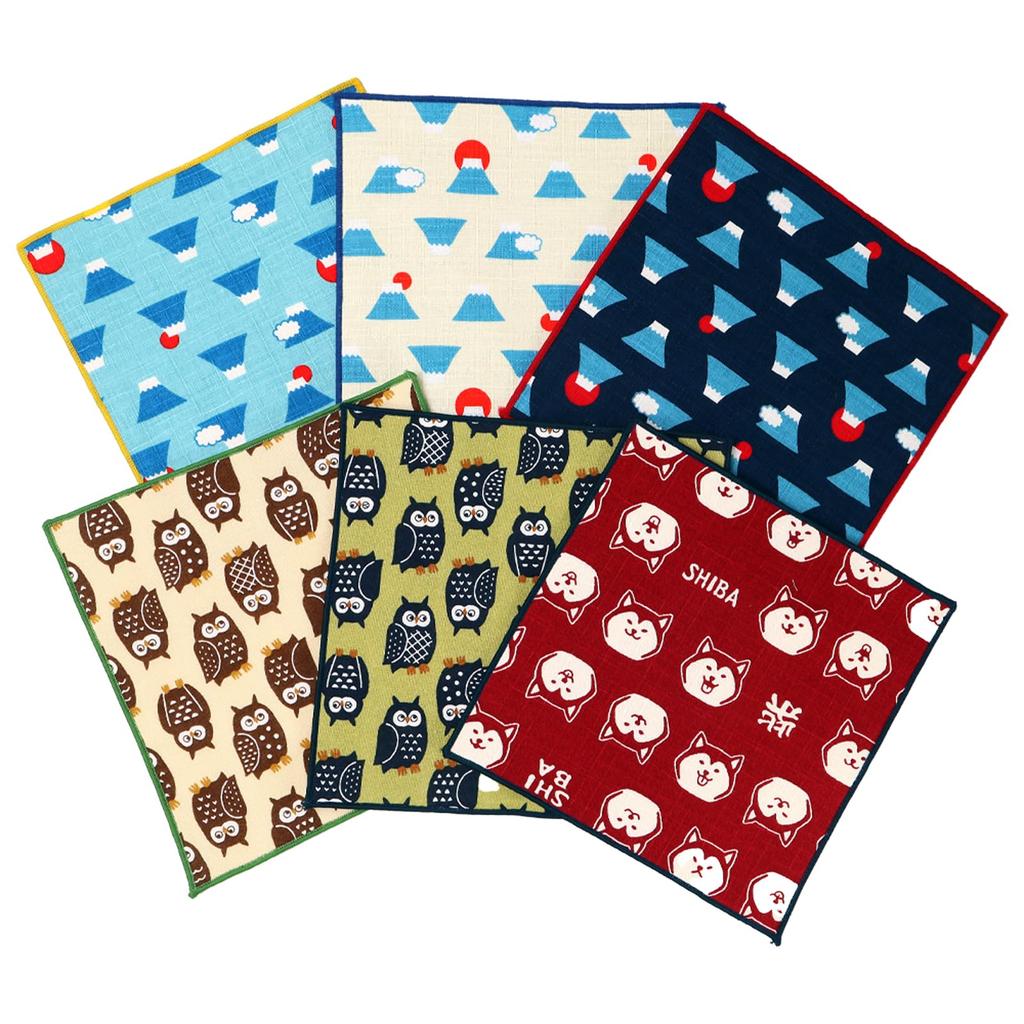 Cluster Set In Gauze Cute Mini Japanese Mount Fuji Square Set [cluster] Kids' Handkerchiefs, 6-Piece [Made Japan] Handkerchiefs, Handkerchiefs,