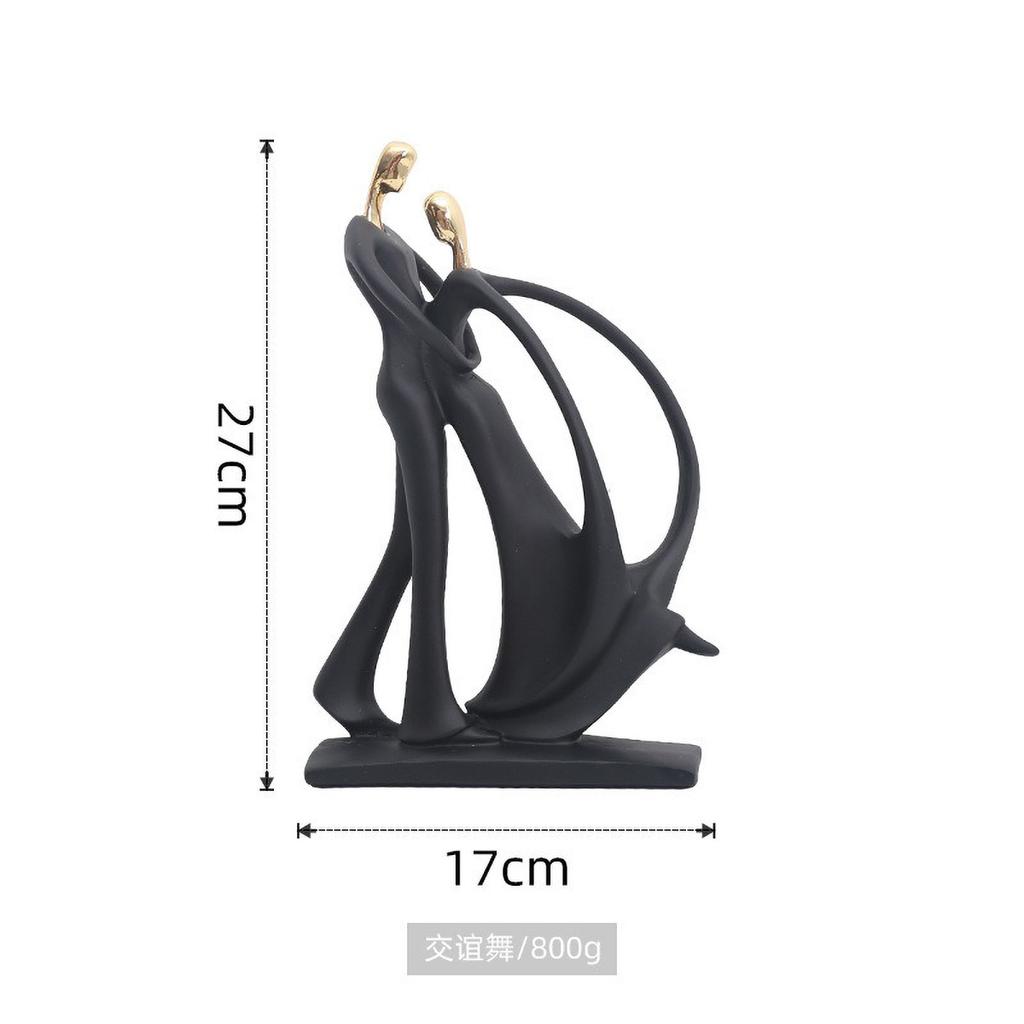 Scandinavian Abstract Music Dancer Resin Sculpture - Modern Ballet Figure for Bookshelf, Minimalist Office Decor & Art Lover's