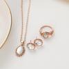 European and American Trend Gem Set: Fashion Necklace, Stud Earrings & Ring