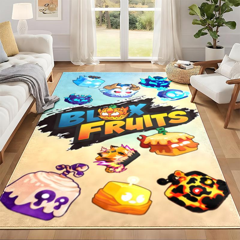 Blox Fruits Carpet Door Mat for Living Room or Bedroom Protective Mat Under Chair Office Decoration Christmas Gift Birthday Present