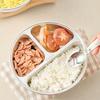 304 Stainless Steel Round Food Plates Stackable Divided Dinner Plate For Kids Students Deepened Fruit Salad Dish Dishwasher Safe