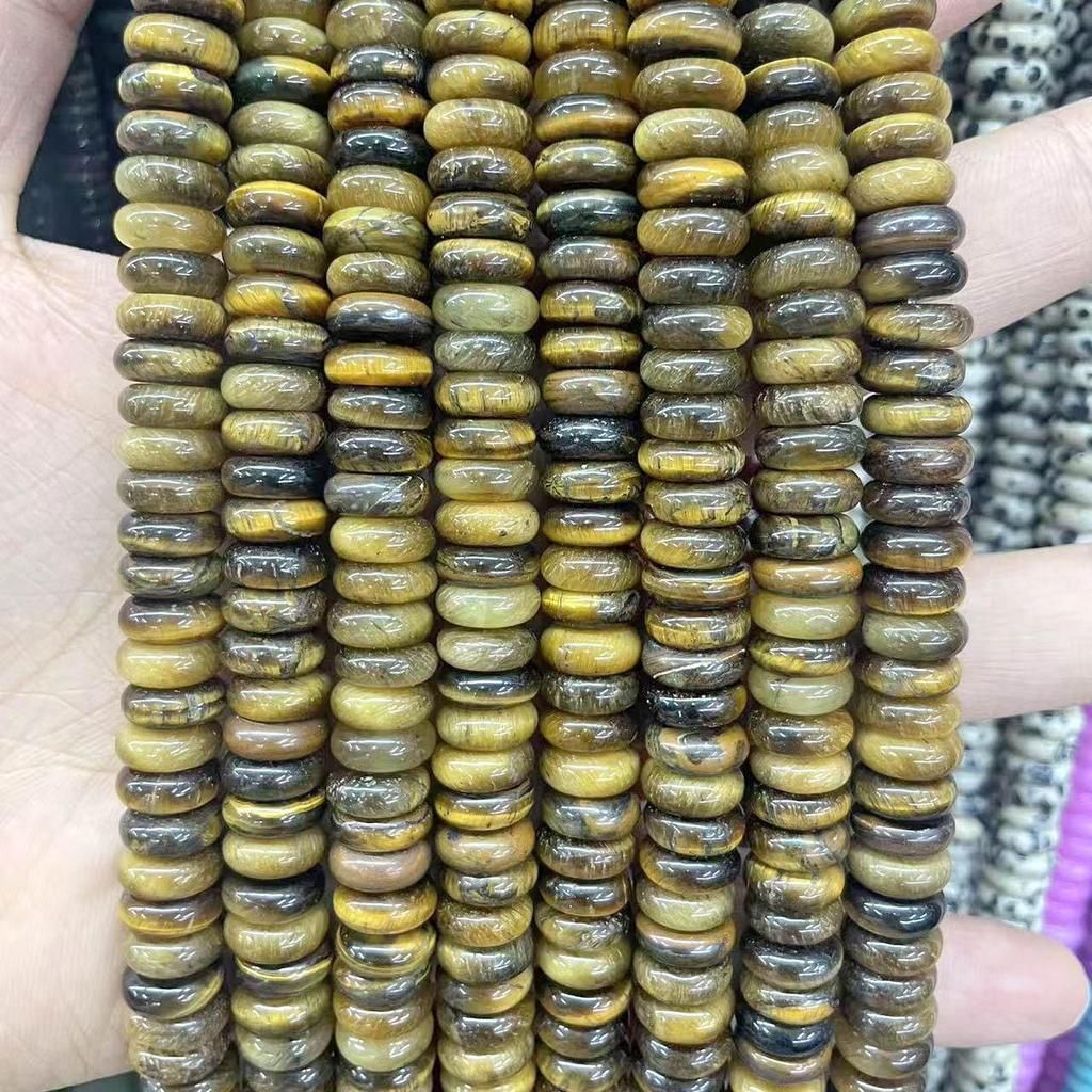10mm Natural Tiger Eye & Aventurine Abacus Beads for DIY Jewelry Bracelet/Necklace Accessories