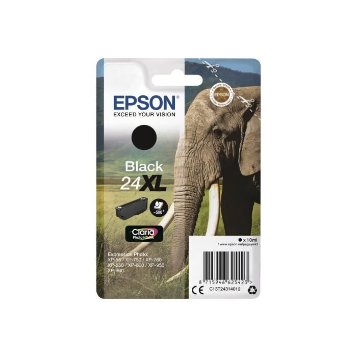Epson 24XL 10 ml XL noir originale cartouche d'encre pour Expression Photo XP-55, 750, 760, 850, 860, 950, 960; Expression…