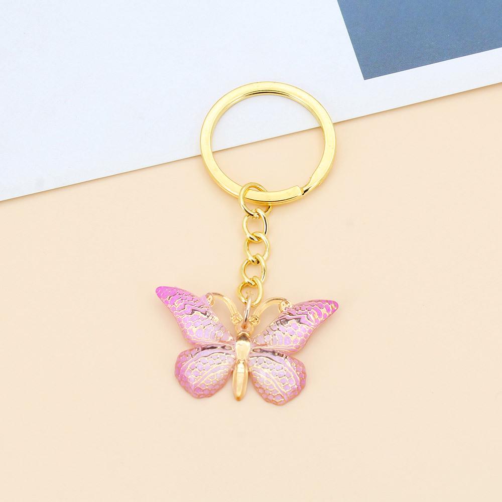 Colorful Butterfly Pendant Keychain and Earphone Bag Ornament for Girls