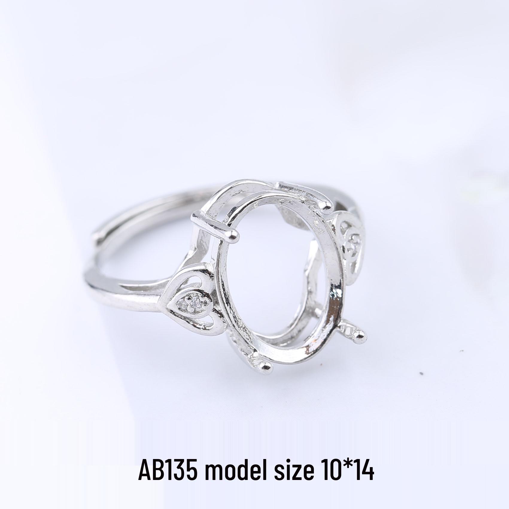 

Женское открытое кольцо с покрытием из белого золота для янтаря или драгоценных камней Adjustable Open