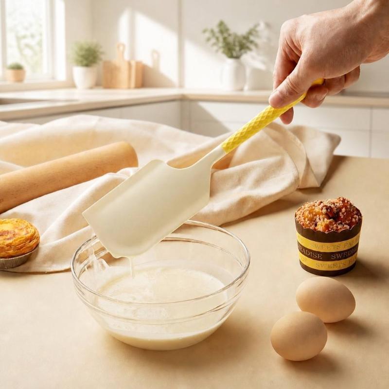 Baking Tools Silicone Cream Spatula Long Handle Heat Resistant Baking Scraper Portable Soft Pastry Blenders Chocolate Butter