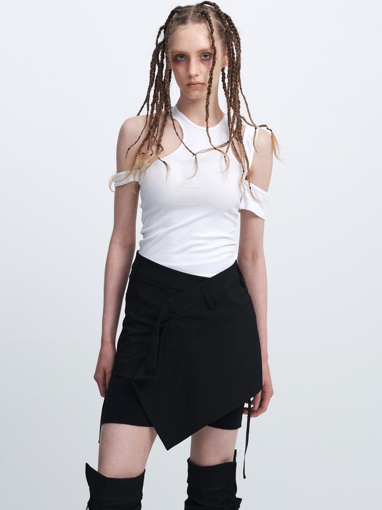 Pagsi Wrap Mini Skirt_Black