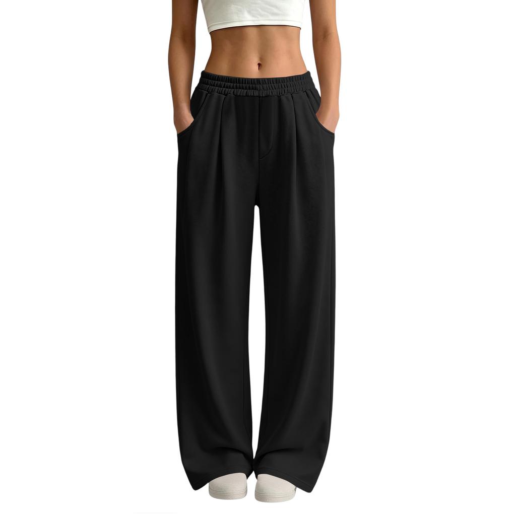Women's Casual Wide Leg Pants Loose Fit Straight Leg Comfortable Sweatpants for Everyday Wear