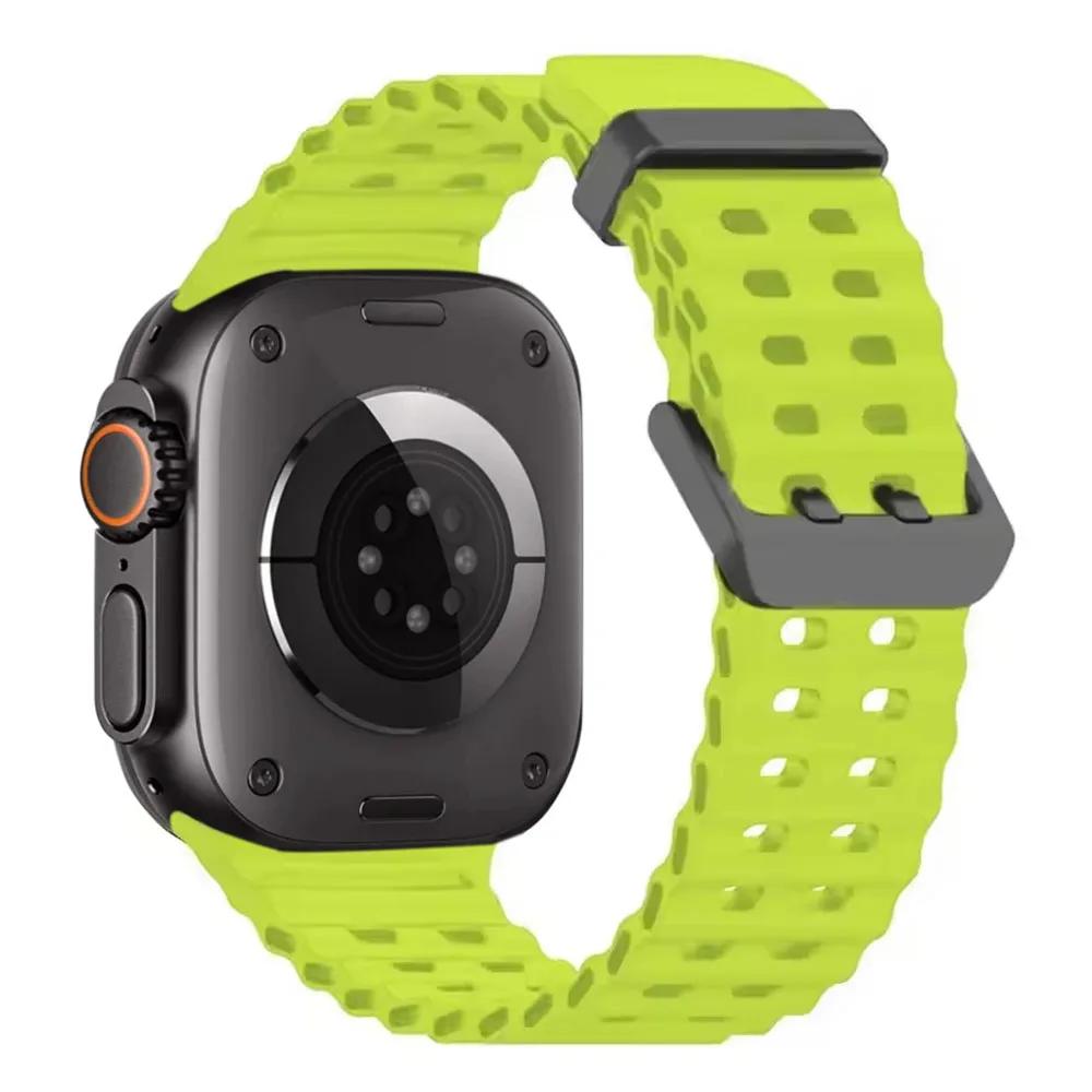 

Ocean Silicone Strap for Apple Watch Ultra 3/2 Strap 49mm 46mm 45mm 44mm Sports Watchband iWatch Series 11 10 9 8 7 6 5 SE Ultra 44mm 45mm 46mm