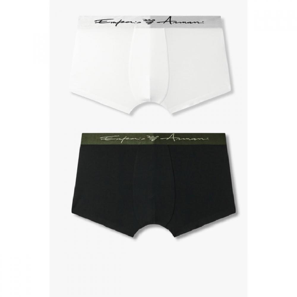 Emporio Armani Мужской S curSive Логотип Полоса Droz 2 Комплекта 0815112023 0815112027 S(95)