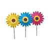 Outdoor Wind Spinner Plastic Sunflower Wind Spinner with Stake 360 Degree Rotating Windmill Yard Wind Sculpture for Home