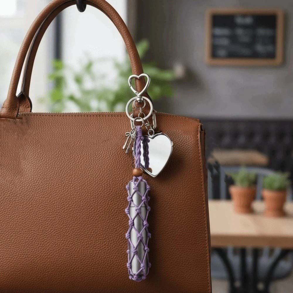 Portable Lipstick Organizer Keychain Mini Lipsalve Cover Key Ring  Bag Pedant