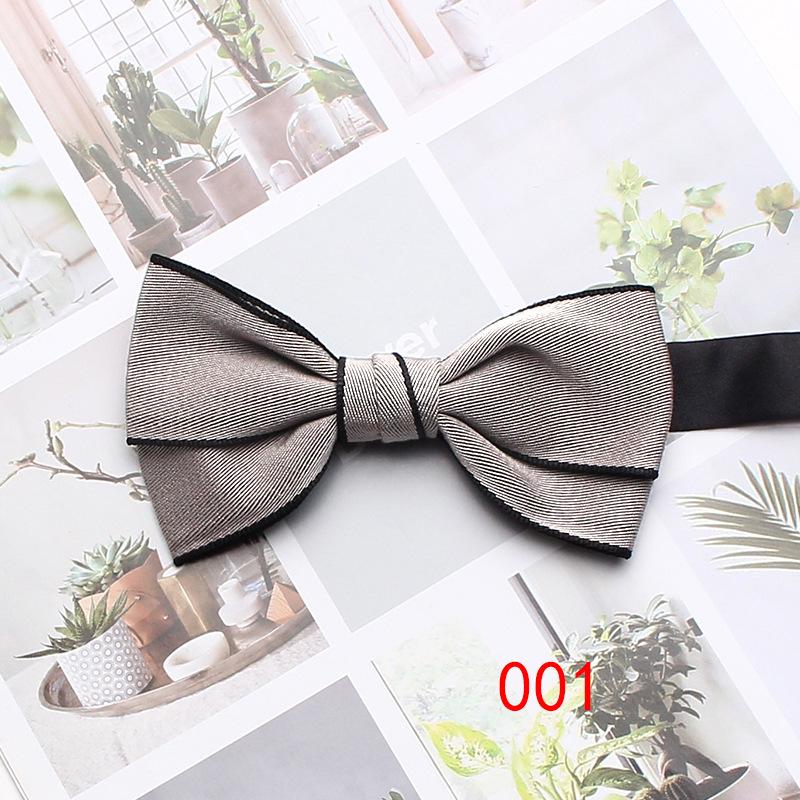 Dress Double Men'S Bow Tie Solid Color British Business Bow Tie Wedding Best Man Wedding Shirt Bow Tie