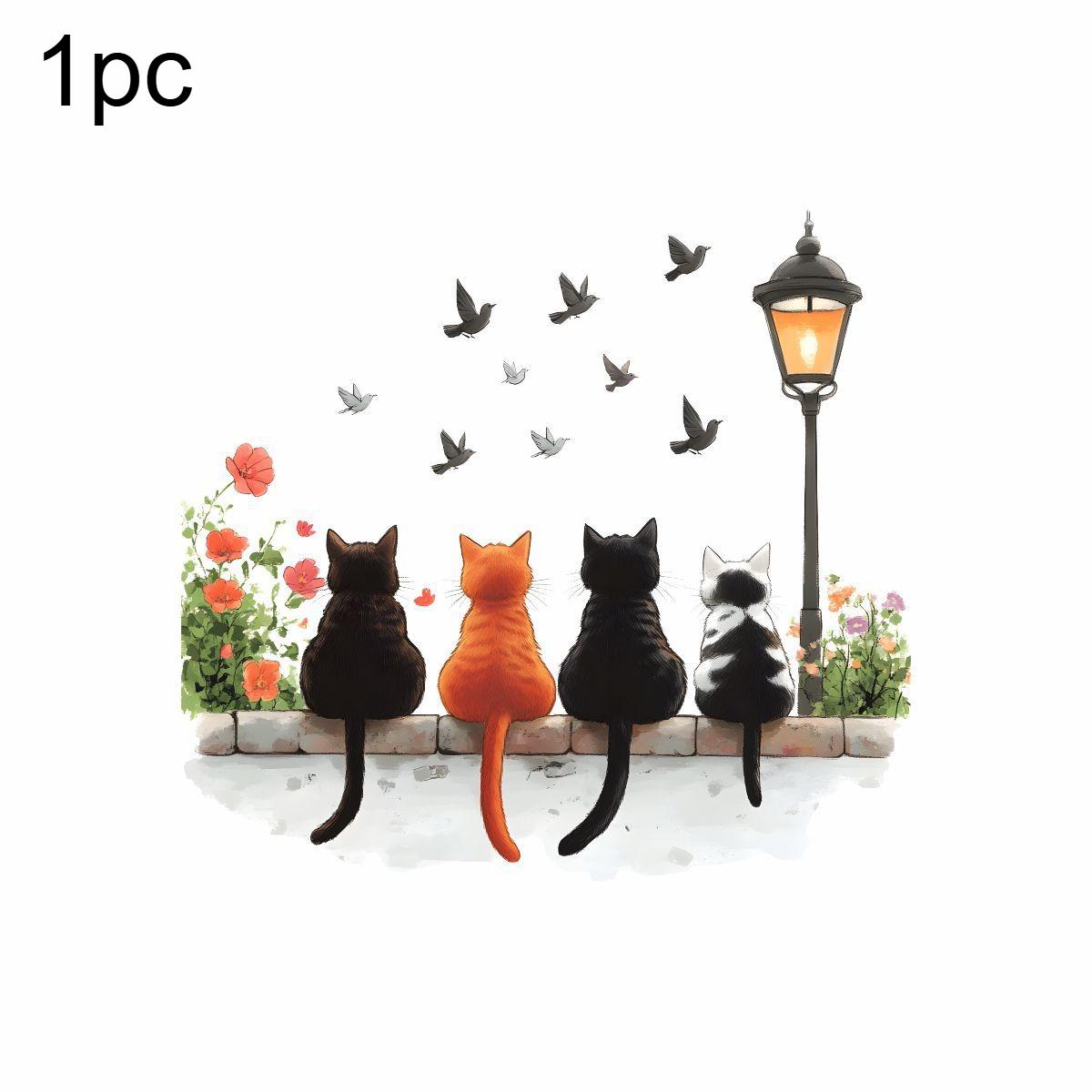 

2pcs Kitten Silhouette Toilet Stickers Removable Self-Adhesive PVC Decals Home Office Restroom Decor Bathroom Toilet Decorations