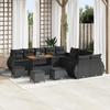 14-piece Garden Sofa Set with Black Poly Rattan Cushions, 4-piece Garden Dining Set 3363889
