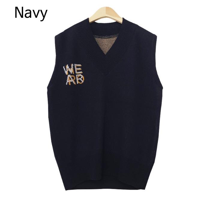 

жилет для женщин поверх облегающего жилета повседневный образ свидание корейская мода One size тёмно-синий