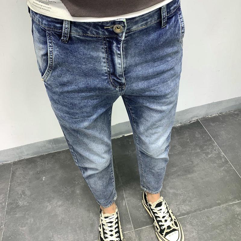 Slim fit skinny jeans i koreansk stil för män - Casual nio-punktsbyxor