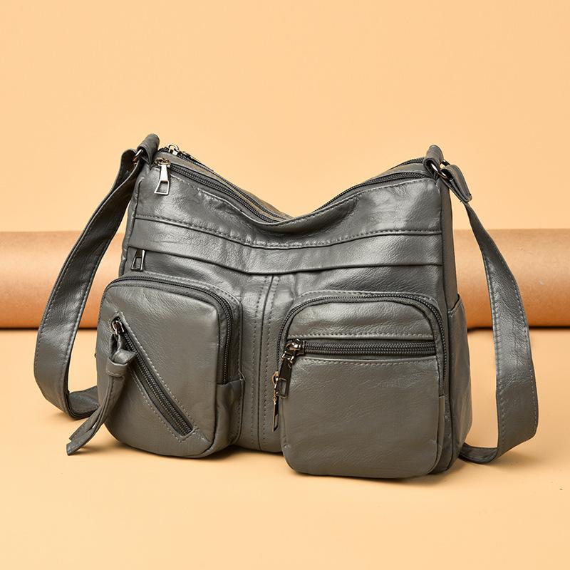 Vintage Shoulder Bag Multi-zipper Mother Bag