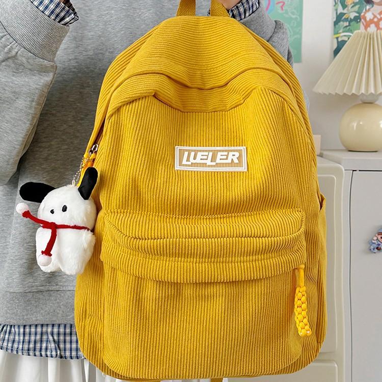 Schoolbag corduroy bag women's backpack 1011 new casual versatile female college student junior high school schoolbag women's backpack