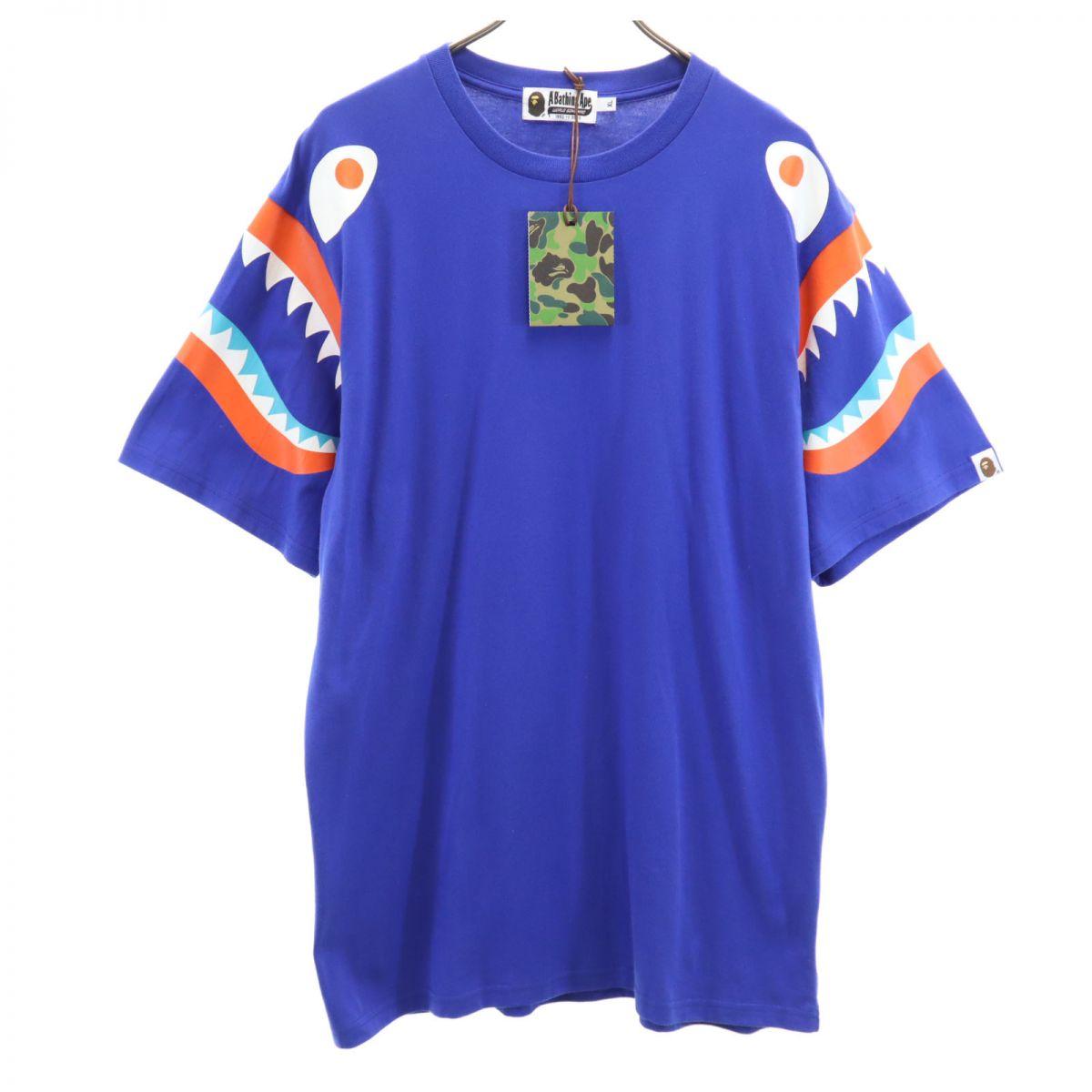 

неиспользованная футболка с коротким рукавом A BATHING APE XL Синяя Мужская Б/у