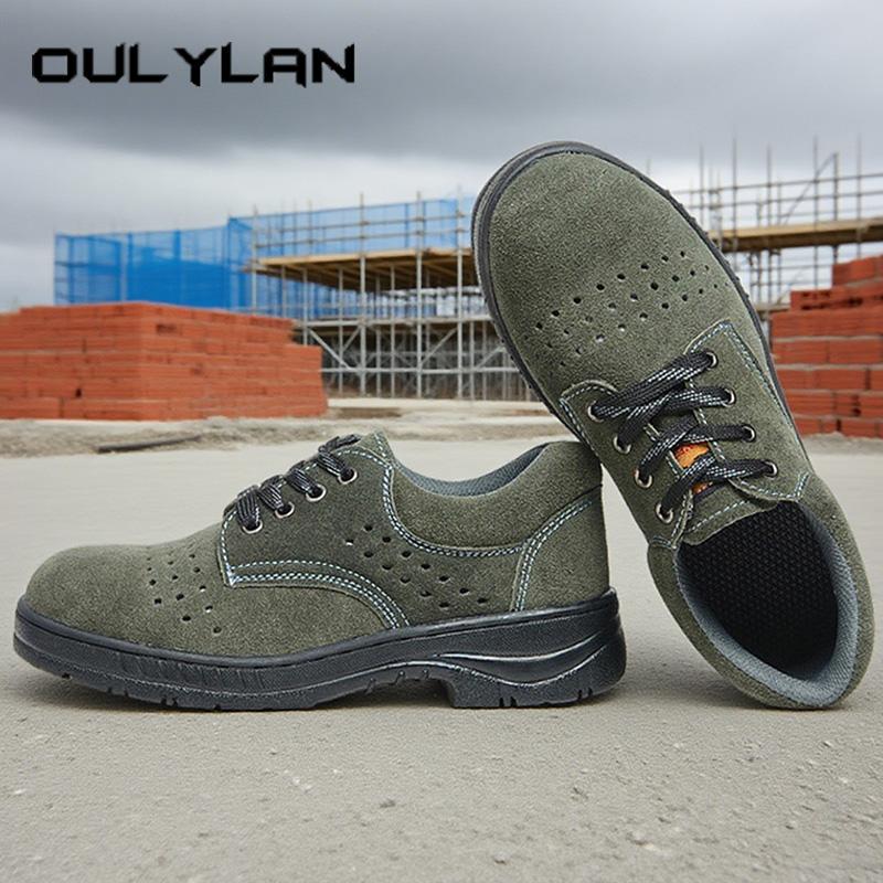 Oulylan Anti-sparking Welding Security Shoes Steel Toe Anti Smashing Safety Boots Men Puncture Proof Labor Footwear for Work