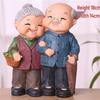 Hand-in-Hand Elderly Couple Figurine: Romantic Home Decor, Wedding or Valentine's Gift