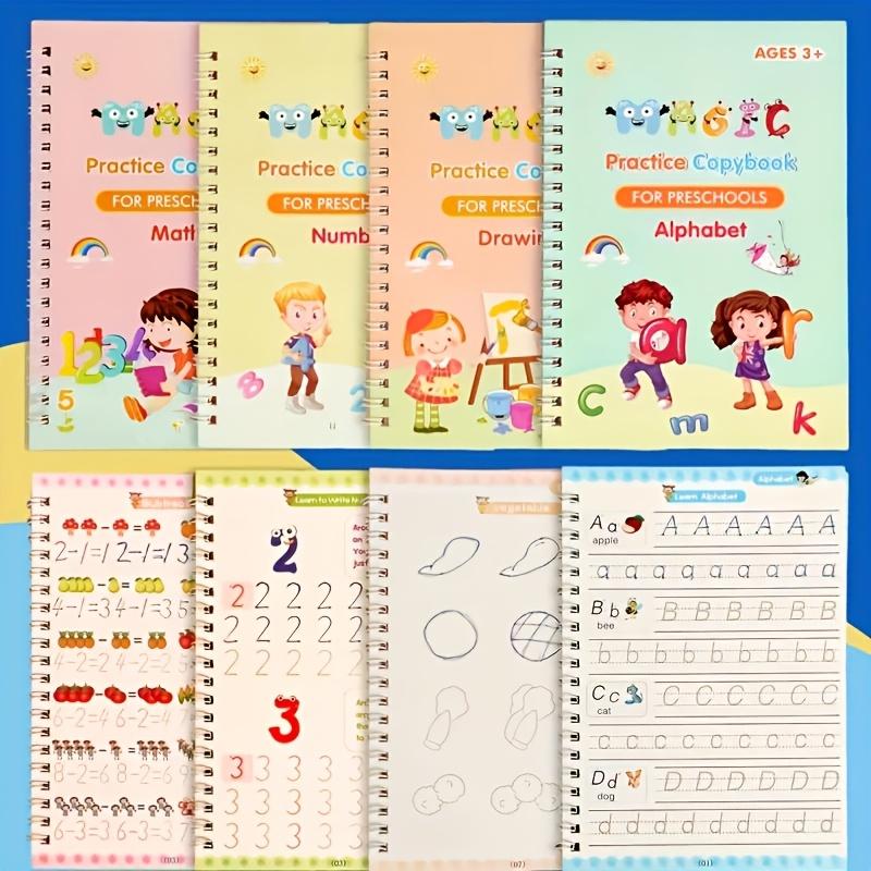 Magic Ink Copybooks for Kids Reusable Handwriting Workbooks for Preschools Grooves Template Design and Handwriting Aid Practice for Kids