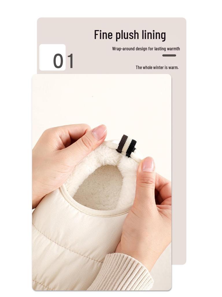 2025 Autumn/Winter Waterproof Non-Slip Cotton Slippers for Women and Men - Dirt-Resistant, Heel-Covered Indoor Shoes