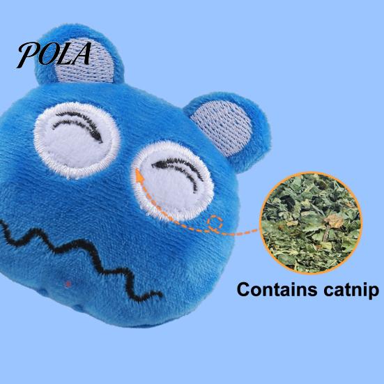 Gnaw-resistant Catnip Toy Plush Ball Cat Toy, Chew Cute Embroidered Face, Stimulating Stuffed Kitten Teething for Indoor Cats Biting Patting