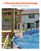 3-Step Taupe Pool Ladder of 2 Handrails Supports 400 Lb for 36-48 In Pools