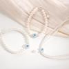 Elegant Double-Layer Clavicle Necklace: S925 Sterling Silver with Aquamarine and Shell Pearls