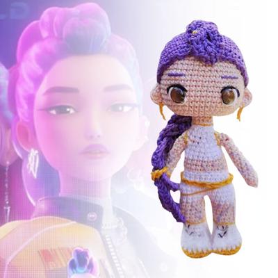 Boneca de Crochê Pop Coreana Feita à Mão Tricotada Boneca Caçador Anime Colecionável Presente para Fãs Colecionadores Enchimento de Meia de Natal