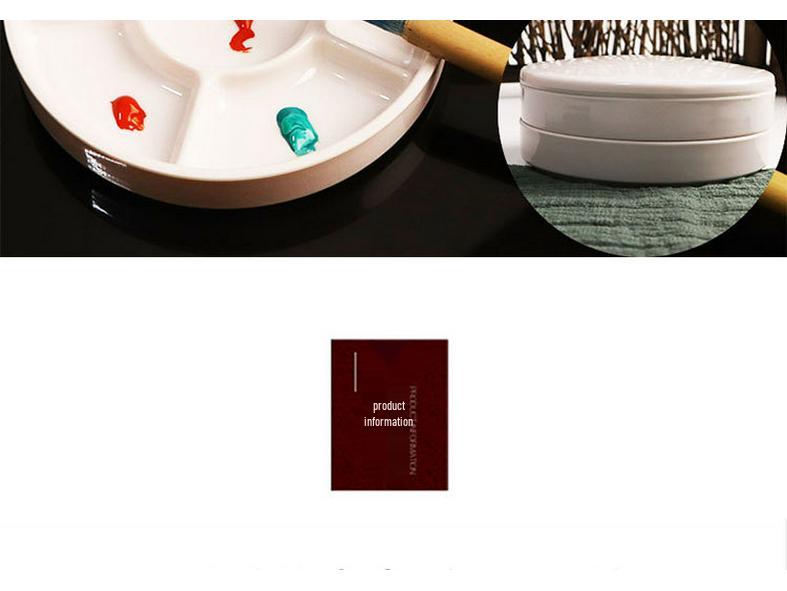 Round White Faux Porcelain Acrylic Paint Palette with Lid for Watercolors