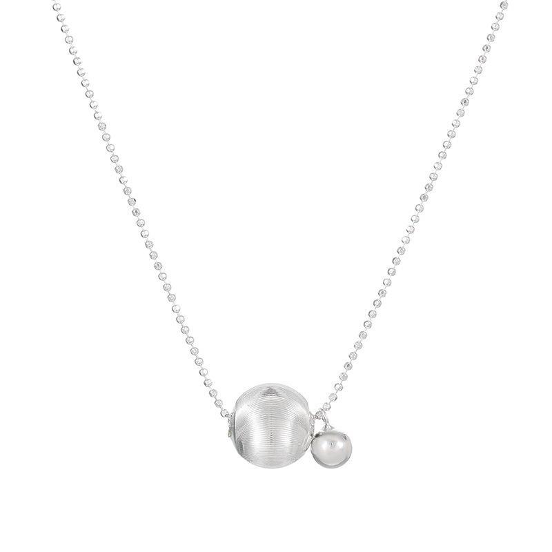 Banyan Tree S925 Silver Minimalist Ball Sweater Chain - Women's Korean-Style Versatile Necklace