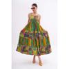 Women's Ethnic Patterned Rope Strap Long Dress