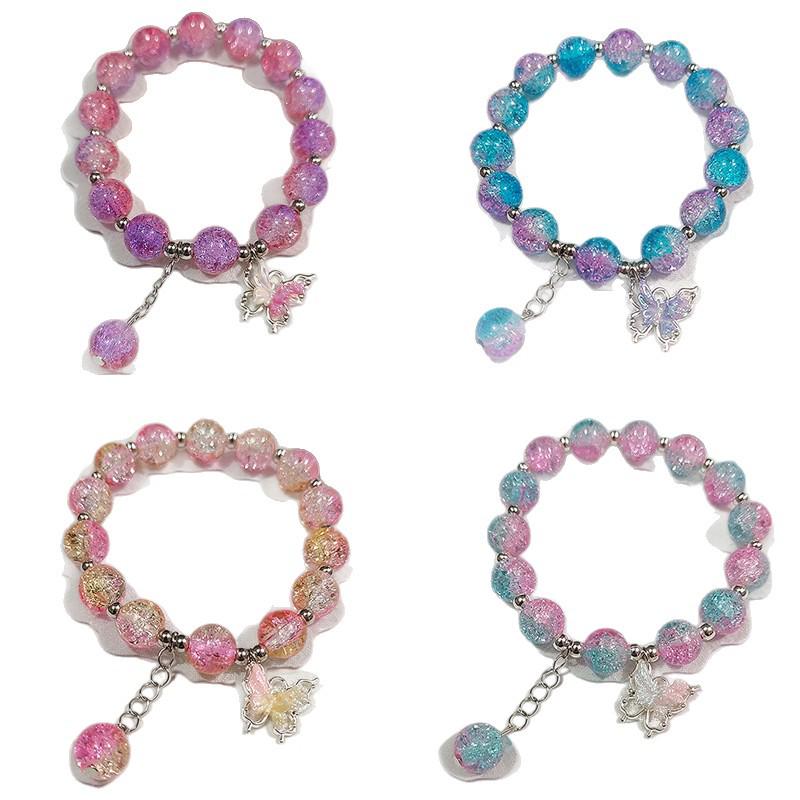 Butterfly Love Flower 10mm Handmade Beaded Bracelet - Original, Personalized, Exquisite Jewelry Gift for Friends and Newcomers