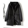 Nordic Fashion Coat! Refreshing Women Fake Two Pieces Patchwork Hood Xinjiang Cotton Coat Cotton-padded Jacket Autumn and Winter Super Slimming