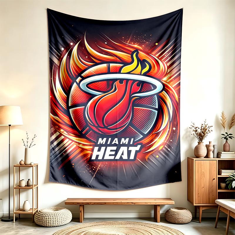 Miami Heat (1) Tapestry Suitable For Decorating Homes Dorms And Bedrooms Soft To The Touch And A Perfect Gift For Friends And Family