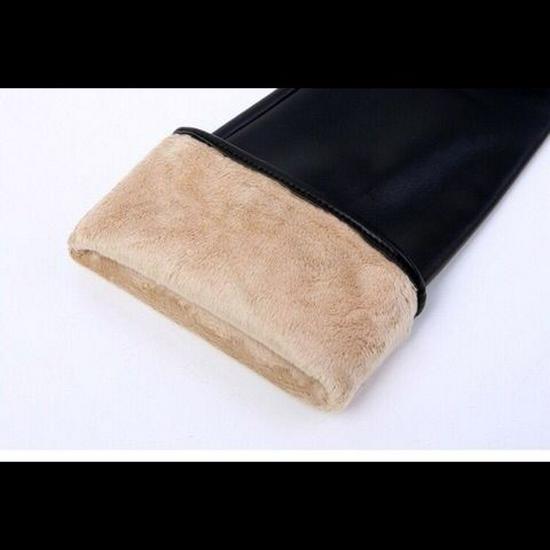 Women's Extra Long Black Touchscreen Leather Gloves - Warm Lined, Over-the-Elbow, Autumn/Winter