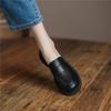 Echte Weiche Leder Flache Slipper - Herbst/Winter Retro Slipper