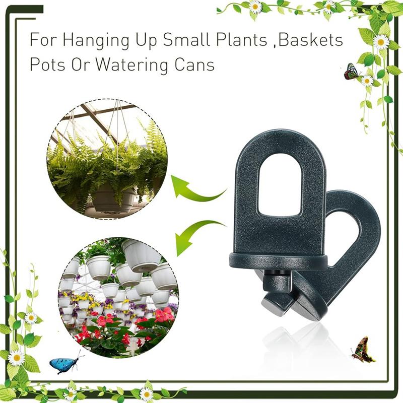 ABFS 50PCS Greenhouse Hooks Hanger Greenhouse Twist Clips Set Greenhouse Fixing Clips With Hook Set For Outdoor Garden Hanging P