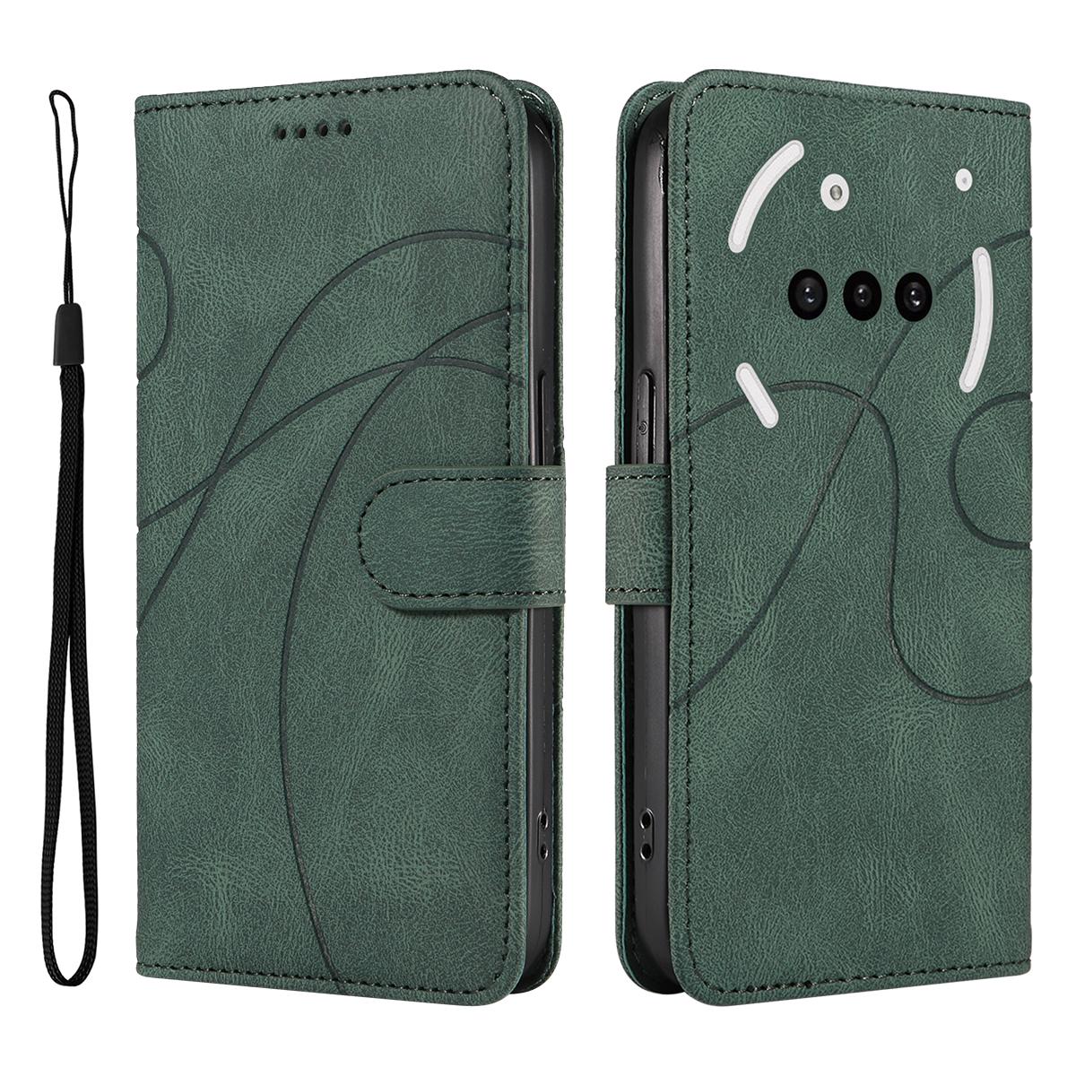 

Ні за що Телефон (3а) Чохол-гаманець Шкіряний чохол для телефону Підставка з дизайном вигнутих ліній Green