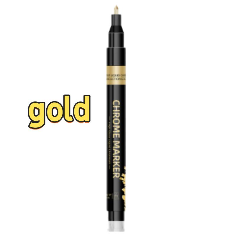 Chrome Marker Pen Mirror Effect Liquid Chrome Paint Pen High Gloss Metallic Marker For Model Car Repair Diy Graffiti Art Suppli