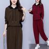 Autumn Plus Size Hooded Corduroy Fashion Set - Slimming Two-Piece for Casual Wear