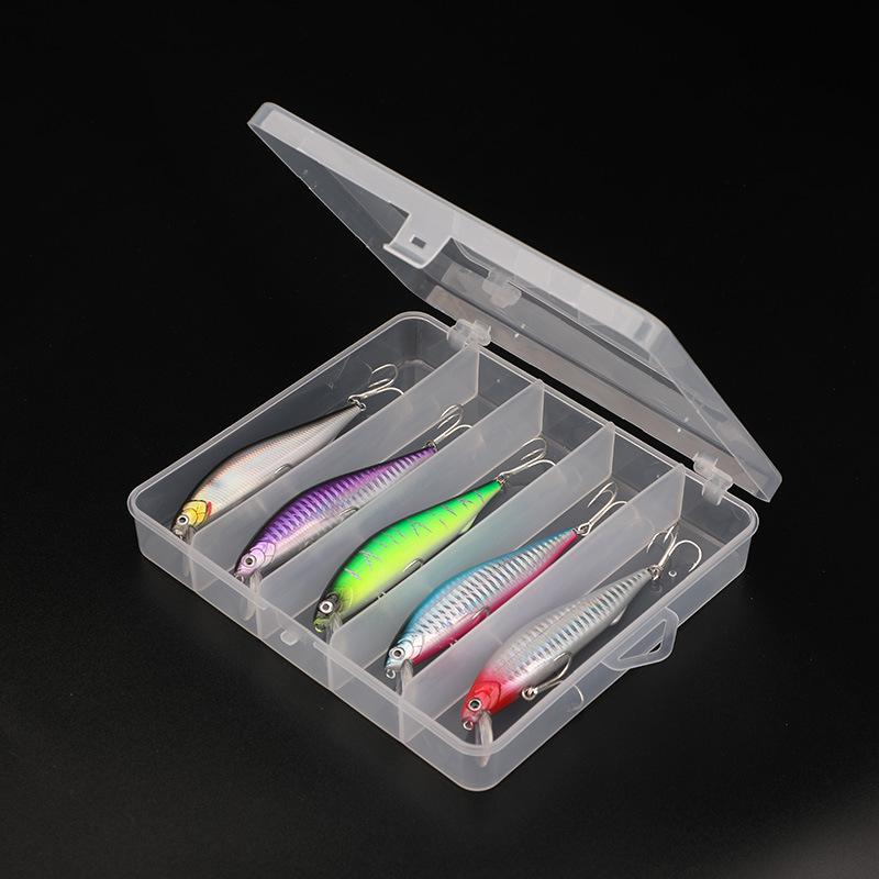 5-Piece Minnow Lure Set with Fixed Gear System, Great for Long Casting, Surface Rattling in Freshwater Fishing