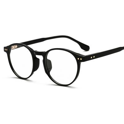 0 -0.5 -0.75 -1.0 To -6.0 Blue Light Blocking Rivets  Short-Sight Eyewear Women Men Round Prescription Glasses Leopard Frame